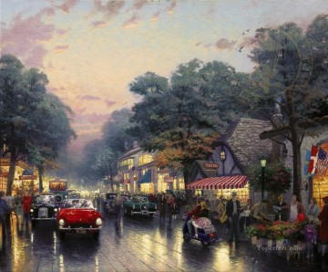 カーメル・ドロレス・ストリートとタック・ボックス・ティールームTKの街並み Oil Paintings